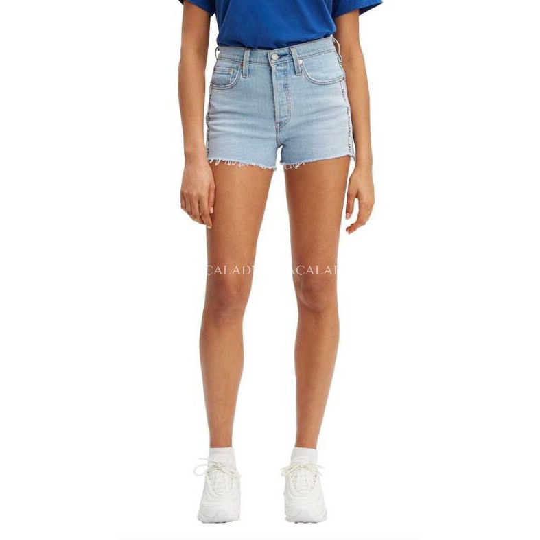 Quần Short Jeans U N Q Tua Rua Ống Cắt Nhãn - 0660