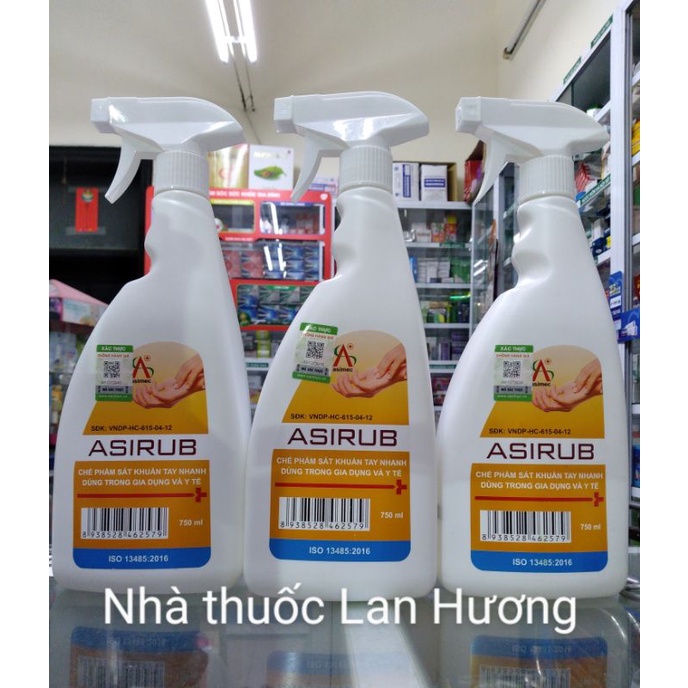[HÀNG CÔNG TY] Chế phẩm sát khuẩn tay nhanh ASIRUB. Chai 750ml có kèm vòi xịt | BigBuy360 - bigbuy360.vn