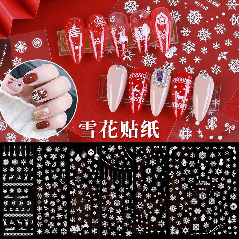 Sticker Dán Móng Họa Tiết Hoạt Hình 3d Chủ Đề Giáng Sinh