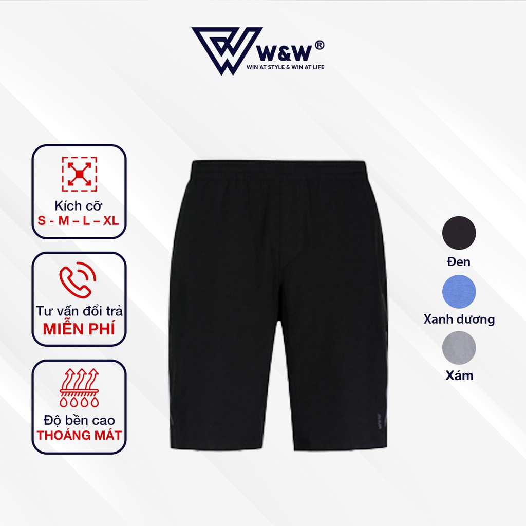 Quần Short Nam W&W Vải Gió Cạp Chun, Chất Liệu Mỏng Nhẹ, Thoáng Mát, Dáng Thể Thao Trẻ Trung WSH25