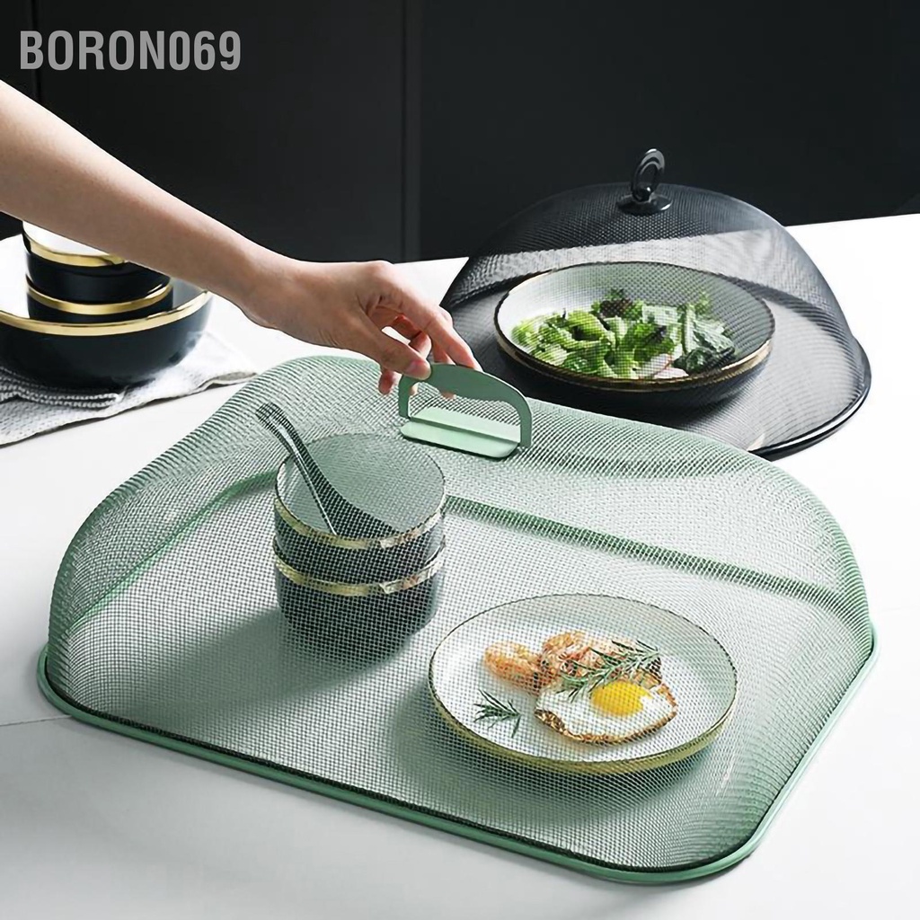 Nắp đậy thực phẩm Thiết kế lưới dày đặc Màn hình bằng sắt đơn giản có thể xoay 180 độ với tay cầm cho phòng ăn tại nhà Boron069