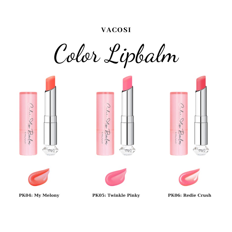 Son dưỡng môi căng mọng mềm mịn Lipbalm Vacosi có màu