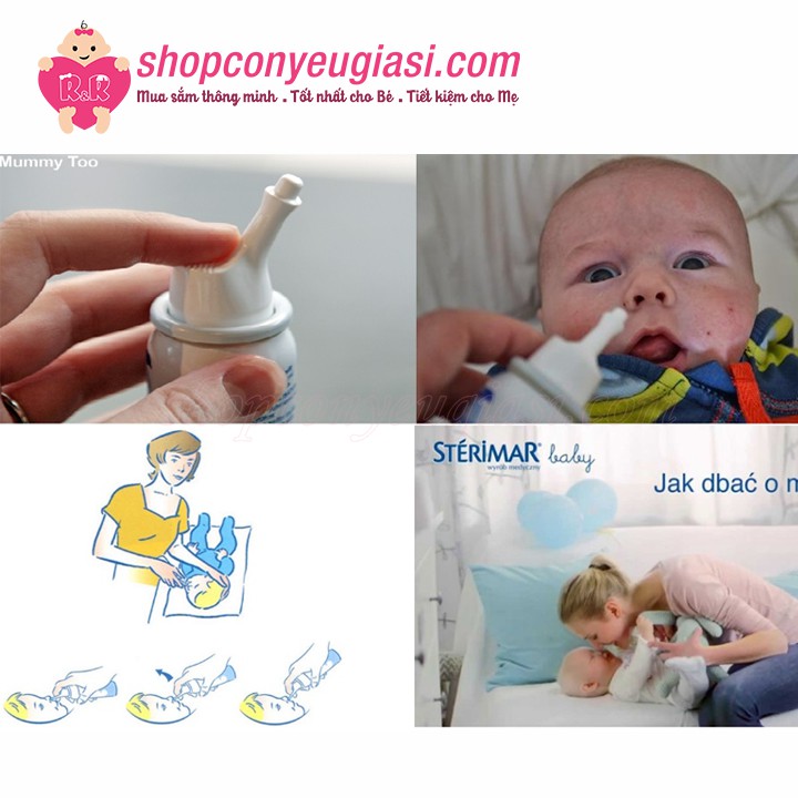 Xịt Muối Biển Stérimar Baby 50ml/100ml - Dành Cho Bé 0-3 Tuổi