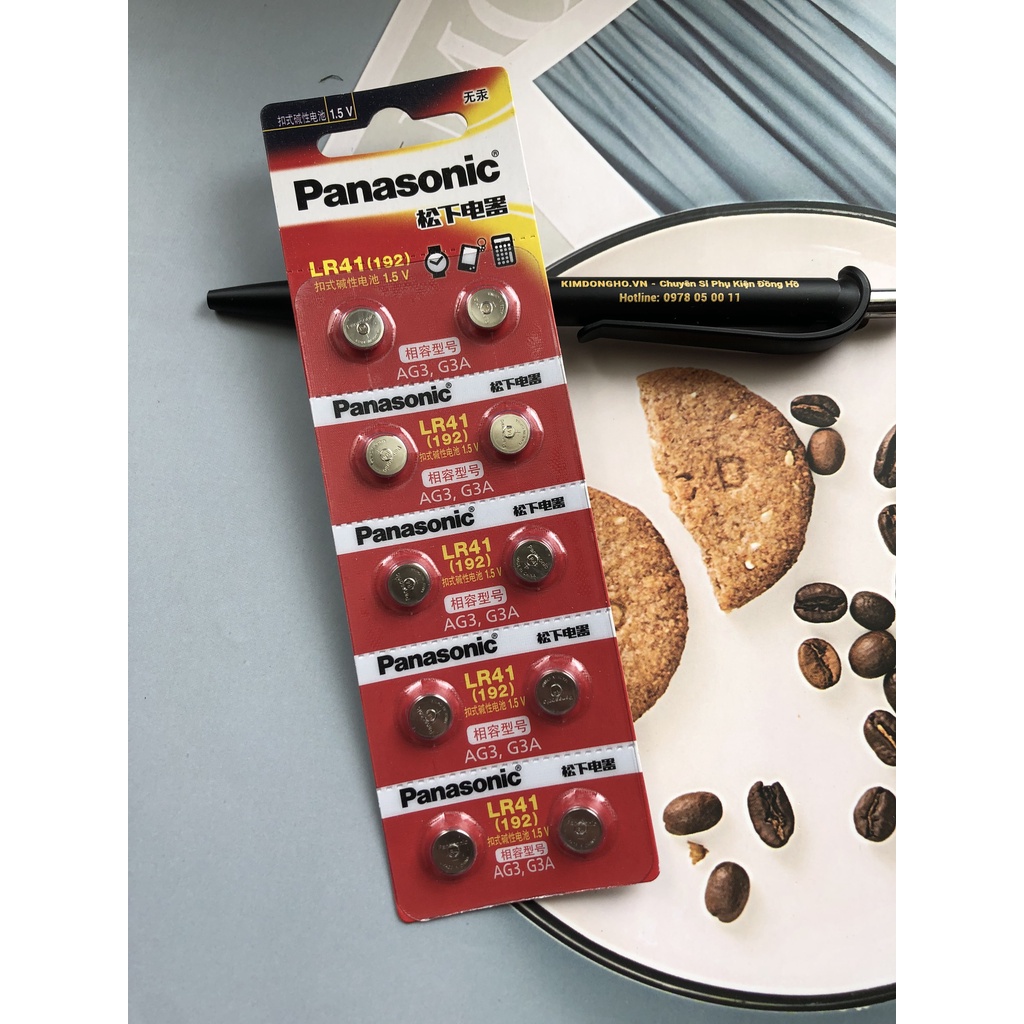 Vỉ 10 Viên Pin Đồng Hồ Panasonic AG3 LR41 192  A76 1.5V