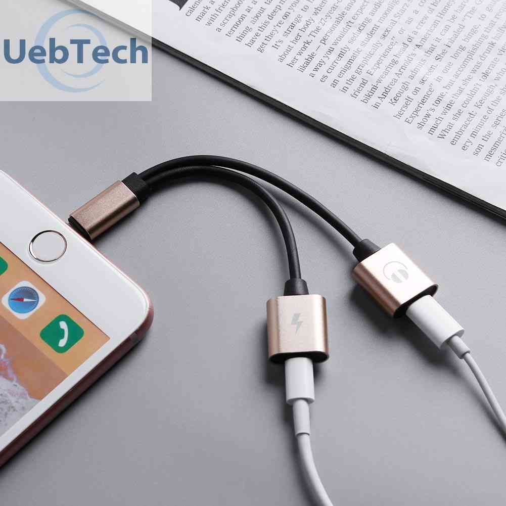 Dây Cáp Chia Cổng Sạc Chữ L 2 Trong 1 Cho iPhone X 8 7