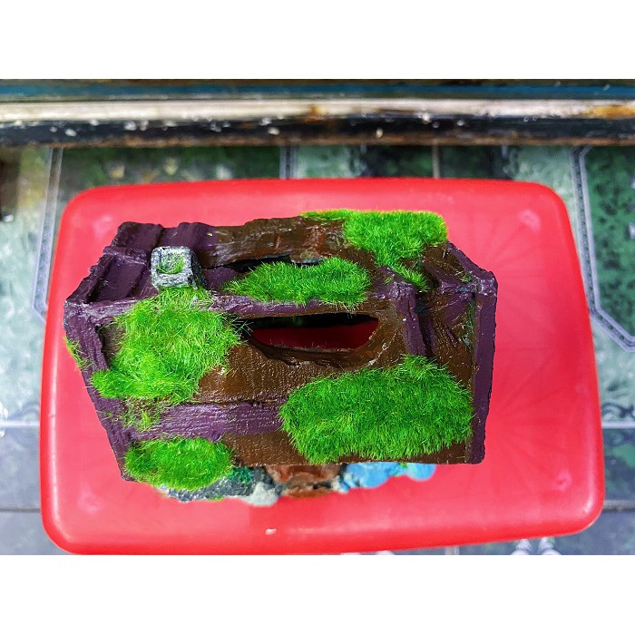 CẢNH NHÀ PHỦ RÊU TRANG TRÍ HỒ CÁ NON BỘ 14X10X12CM