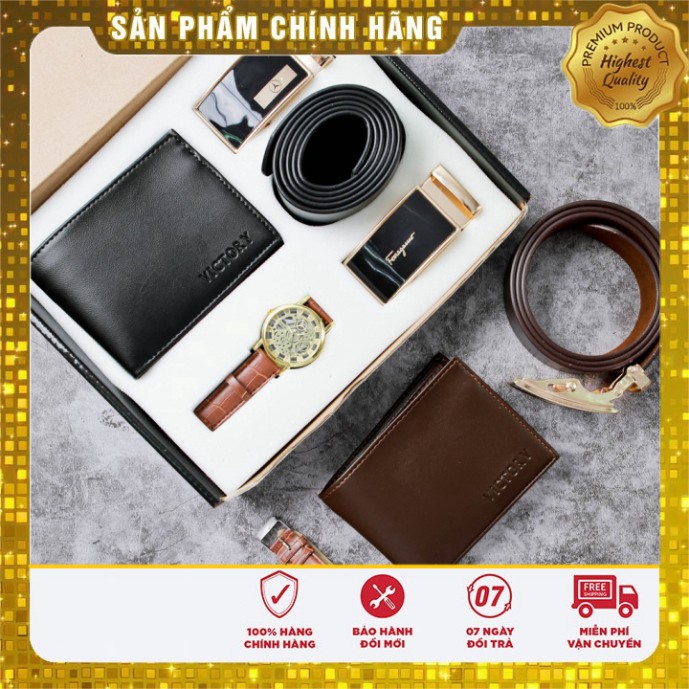 Ví Da ⭐ Thắt Lưng Da Nam Kèm Quà Tặng Cao Cấp Đồng Hồ McyKcy Full Hộp