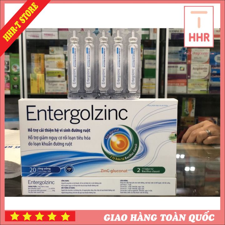 Men ống vi sinh Entergolzinc hỗ trợ cải thiện hệ vi sinh đường ruột (Hộp 20 ống)