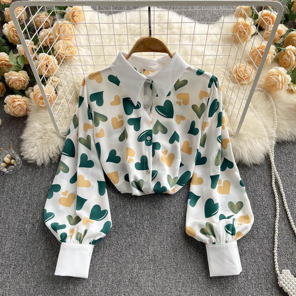 Áo Chiffon Nữ Tay Dài In Hoa Thời Trang