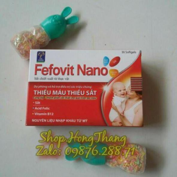 Fefovit Nano Bổ Sung Sắt, Tăng Cường Lưu Thông Máu Cho Phụ Nữ Mang Thai Hộp 100 viên