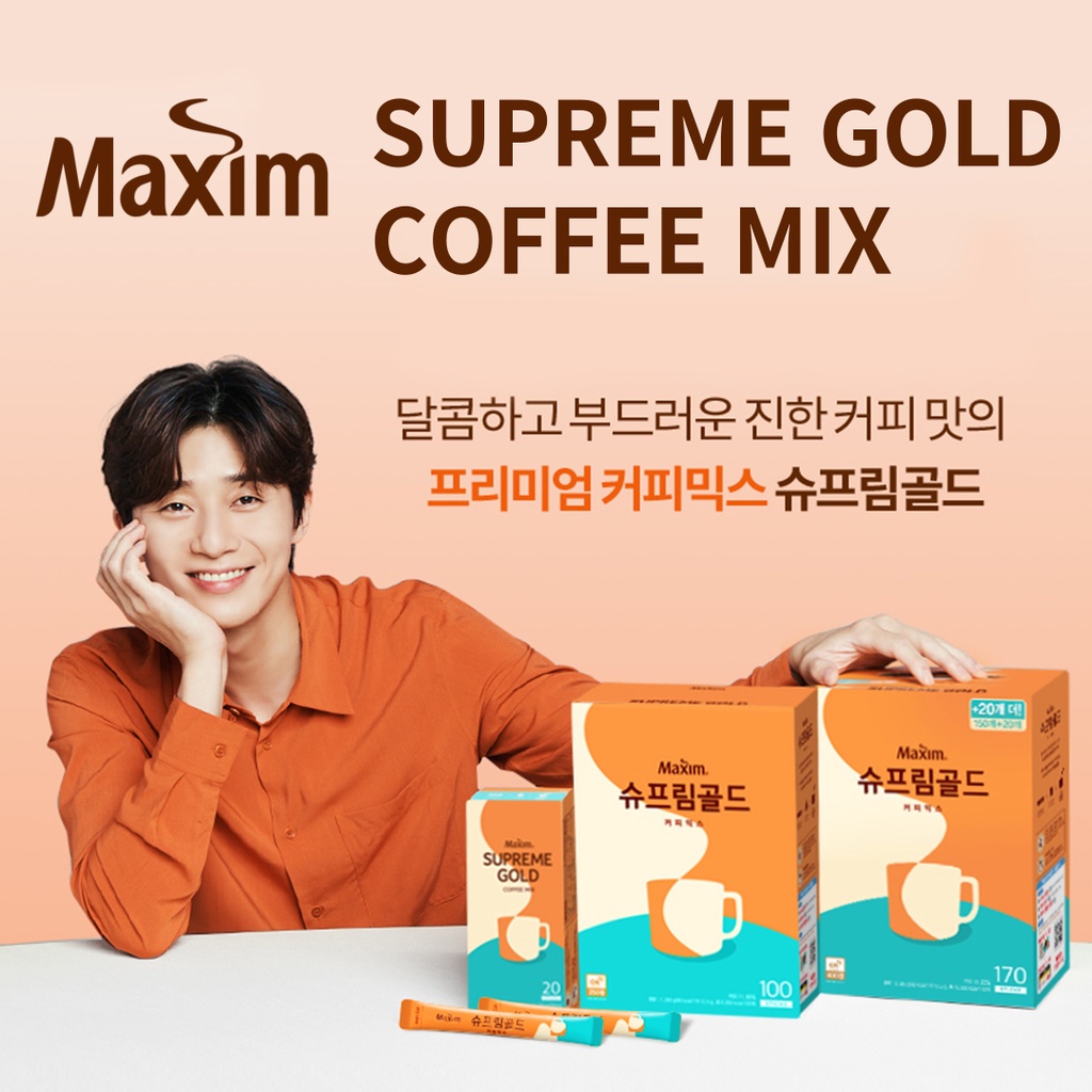 CÀ PHÊ MAXIM SUPREME GOLD COFFEE MIX HÀN QUỐC 25 / 100GÓI