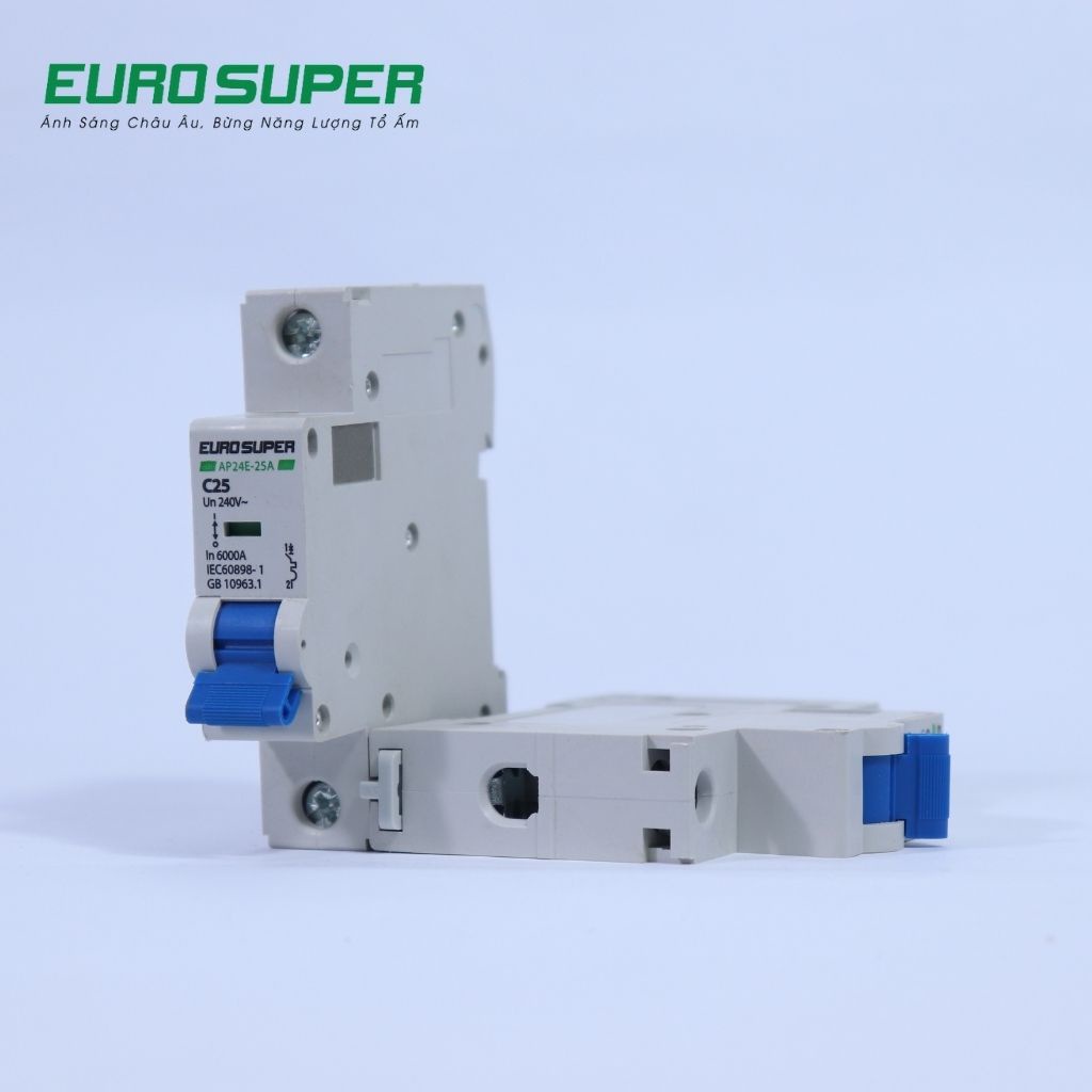 Aptomat Đơn EUROSUPER Dòng Cắt 6KA Bảo Vệ Dòng Điện Giảm Thất Thoát Điện Năng An Toàn, Hiệu Quả 16A -  63A