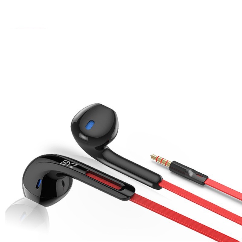 Bộ 2 Tai Nghe Dây BYZ BS-S720 in-ear dây dẹt chống rối rắc 3.5mm đàm thoại nghe nhạc (Trắng)