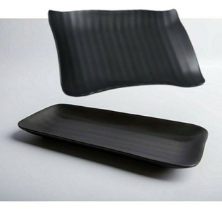 DĨA CHỮ NHẬT MELAMINE ĐỰNG ĐỒ ĂN, KHAY ĐEN VUÔNG NHÀ HÀNG