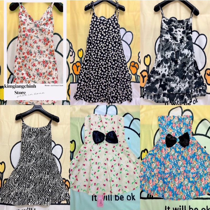 váy hai dây mùa hè co giãn nhiều hoạ tiết [kimgiangchinh.store]