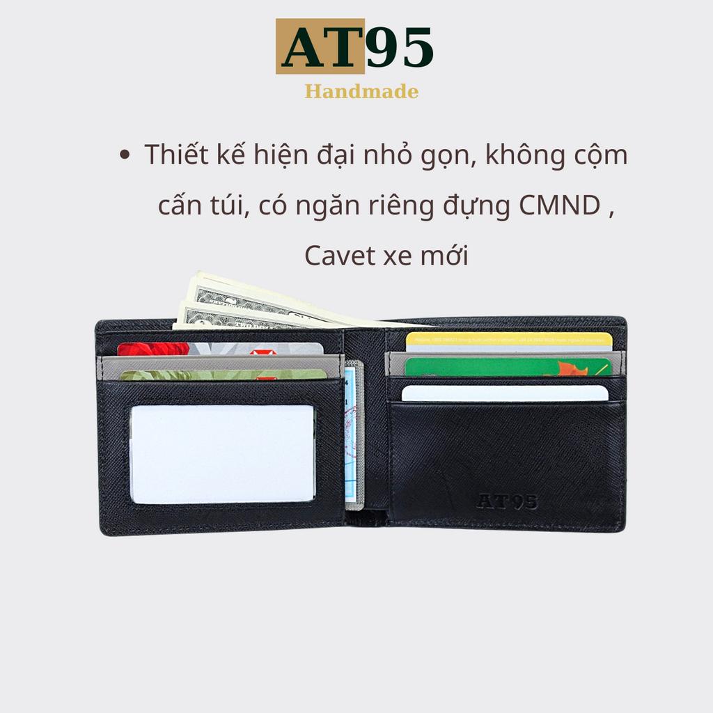 Ví ngang nam Richie da bò saffiano cao cấp thương hiệu AT95 HANDMADE