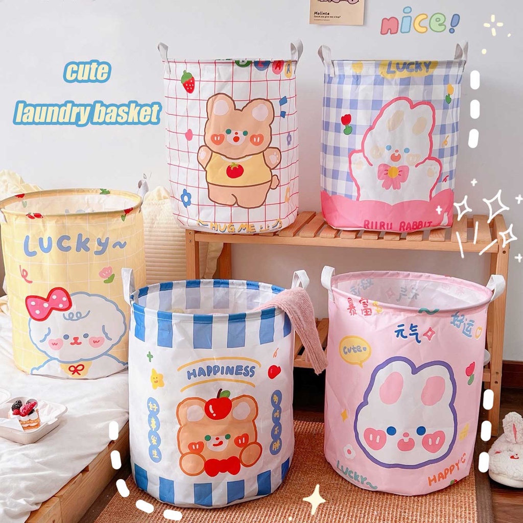 Giỏ Đựng Đồ Bằng Vải Bố Cỡ Lớn Dễ Thương Có Thể Gấp Gọn