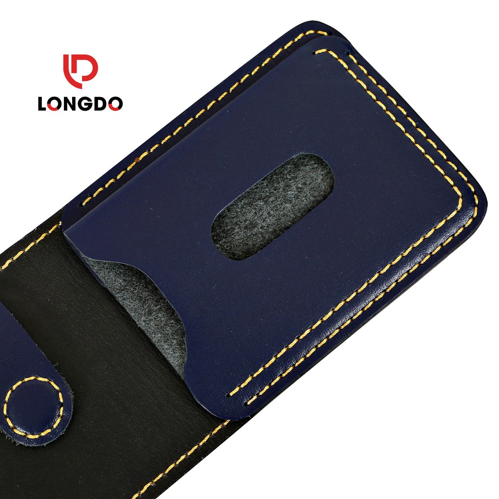 Ví sen 5 màu xanh navy - Ví nam mini - Cam kết 100% da bò thật nhập khẩu - Bảo hành 5 năm - Thương hiệu uy tín Longdo Le