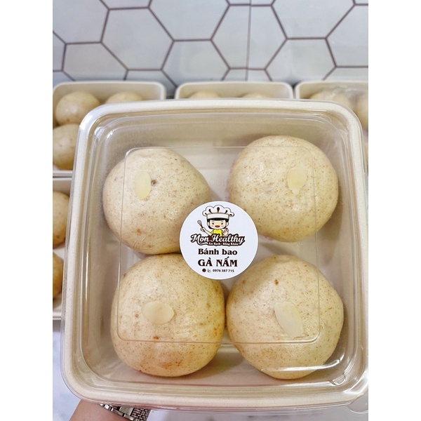 Set 4 Cái Bánh Bao Nguyên Cám Phô Mai Eatclean - Ăn Kiêng Giảm Cân - 100% Men Tươi - By Mon Healthy