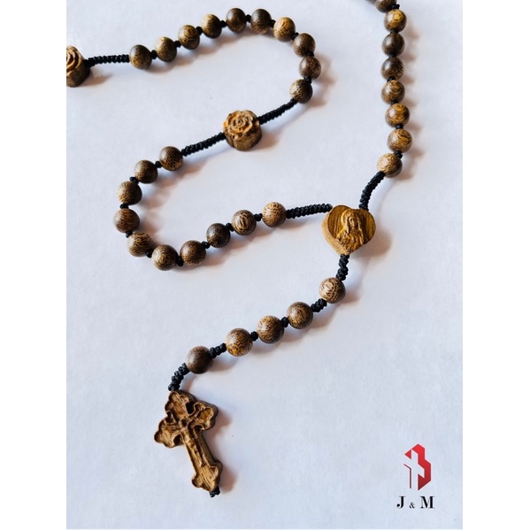 Chuỗi Tràng Hạt Mân Côi Rosary 50 Hạt Trầm Hương Tốc Rừng Cao Cấp