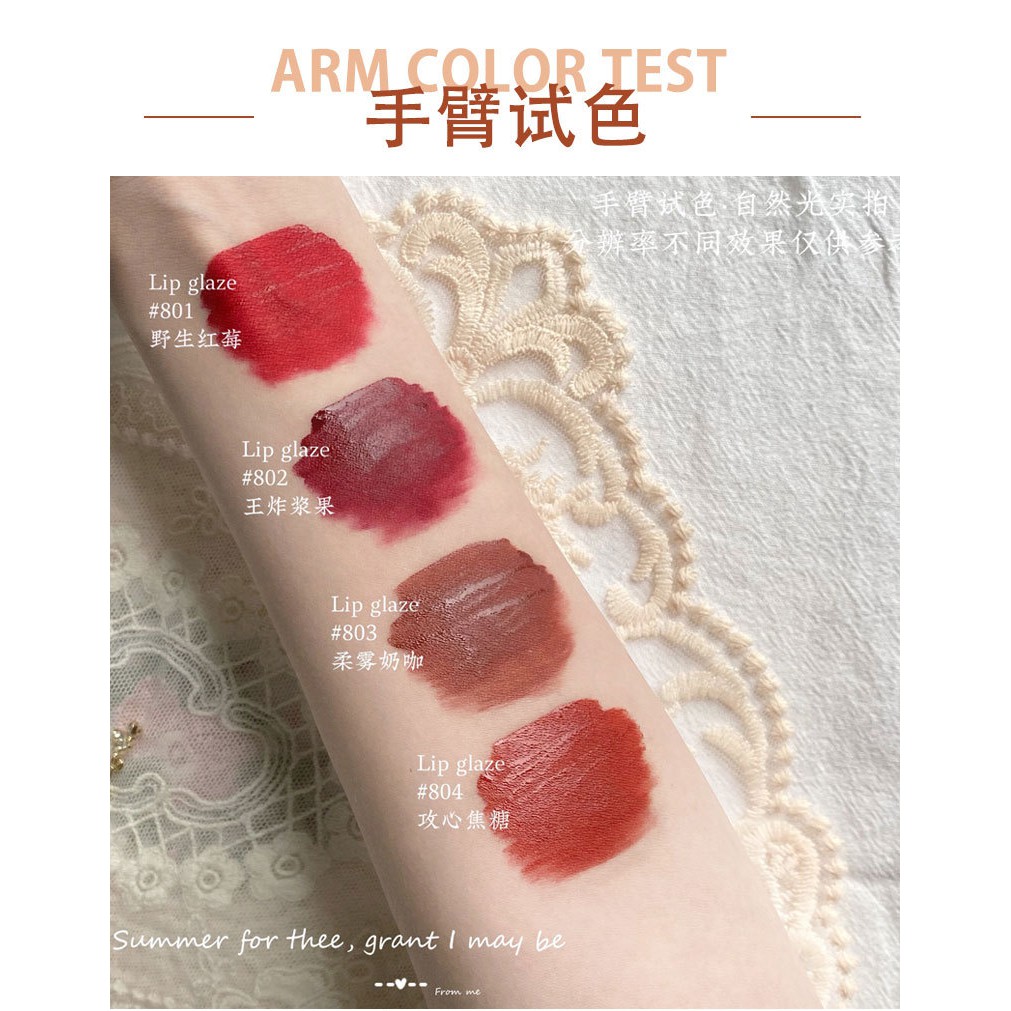 Set 4 son kem lì look book daishiao nội địa trung phiên bản mới lace lipglaze velvet matteseries 4 cây son lâu trôi