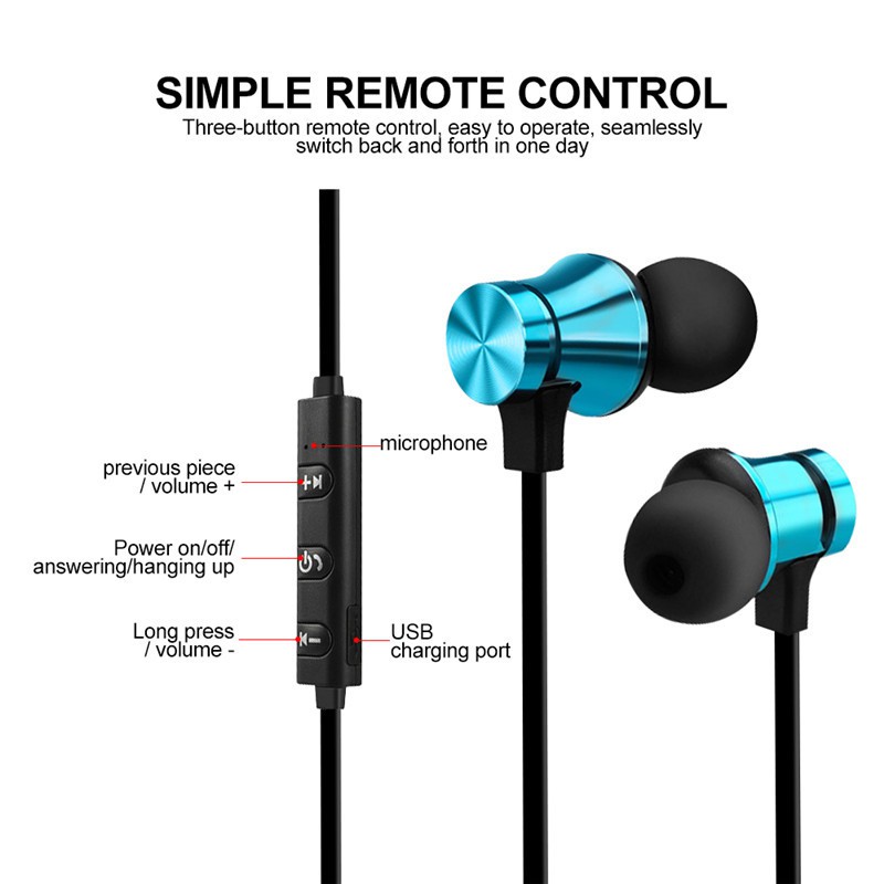 Tai nghe Bluetooth thể thao đeo cổ tích hợp micro tiện dụng | BigBuy360 - bigbuy360.vn