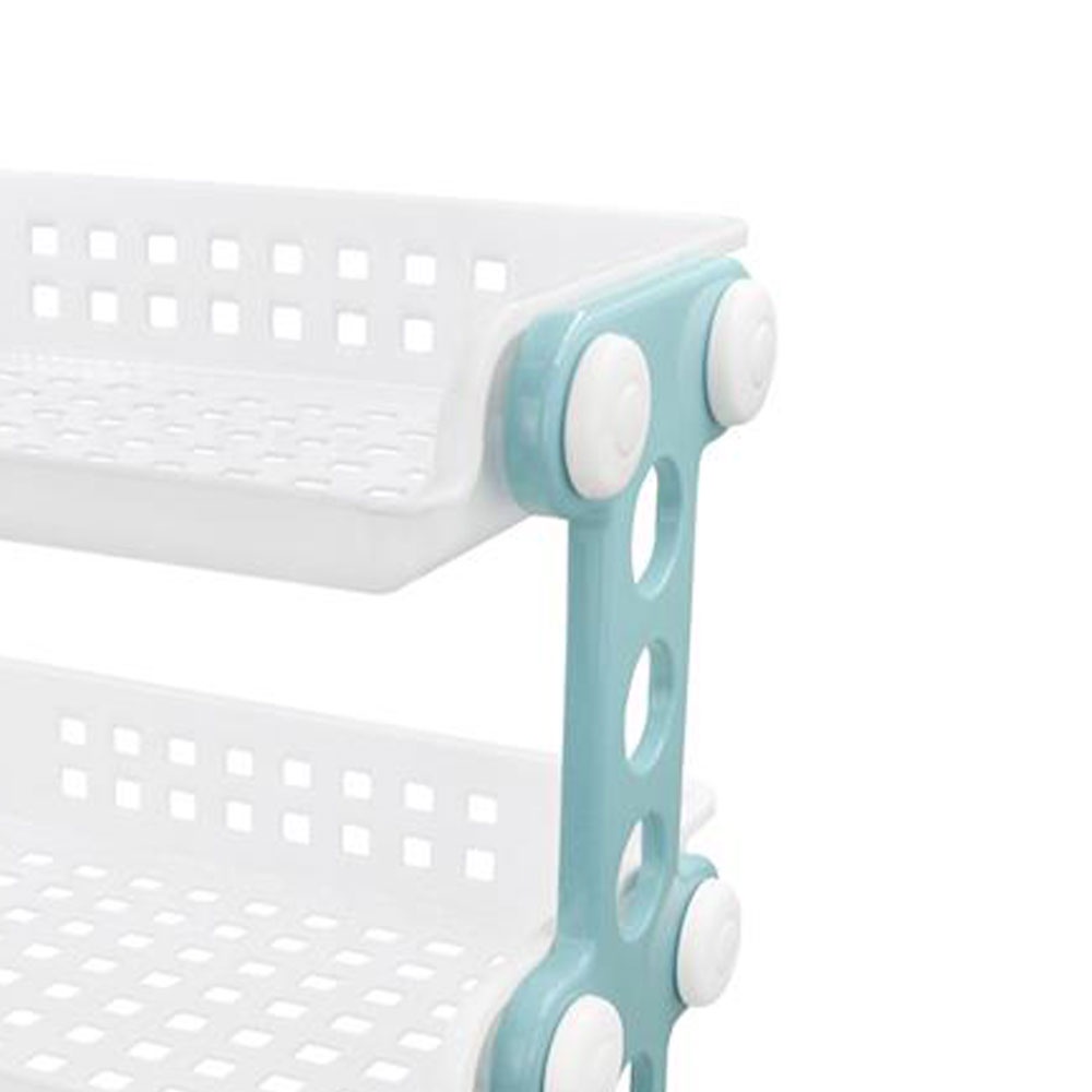HomeBase STACKO kệ nhựa 3 tầng bằng nhựa Thái Lan ME W46.7xH52.3xD26.5cm màu trắng/xanh dương