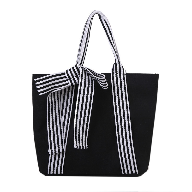Túi Xách Canvas Sức Chứa Lớn Đính Nơ Thời Trang Cho Nữ