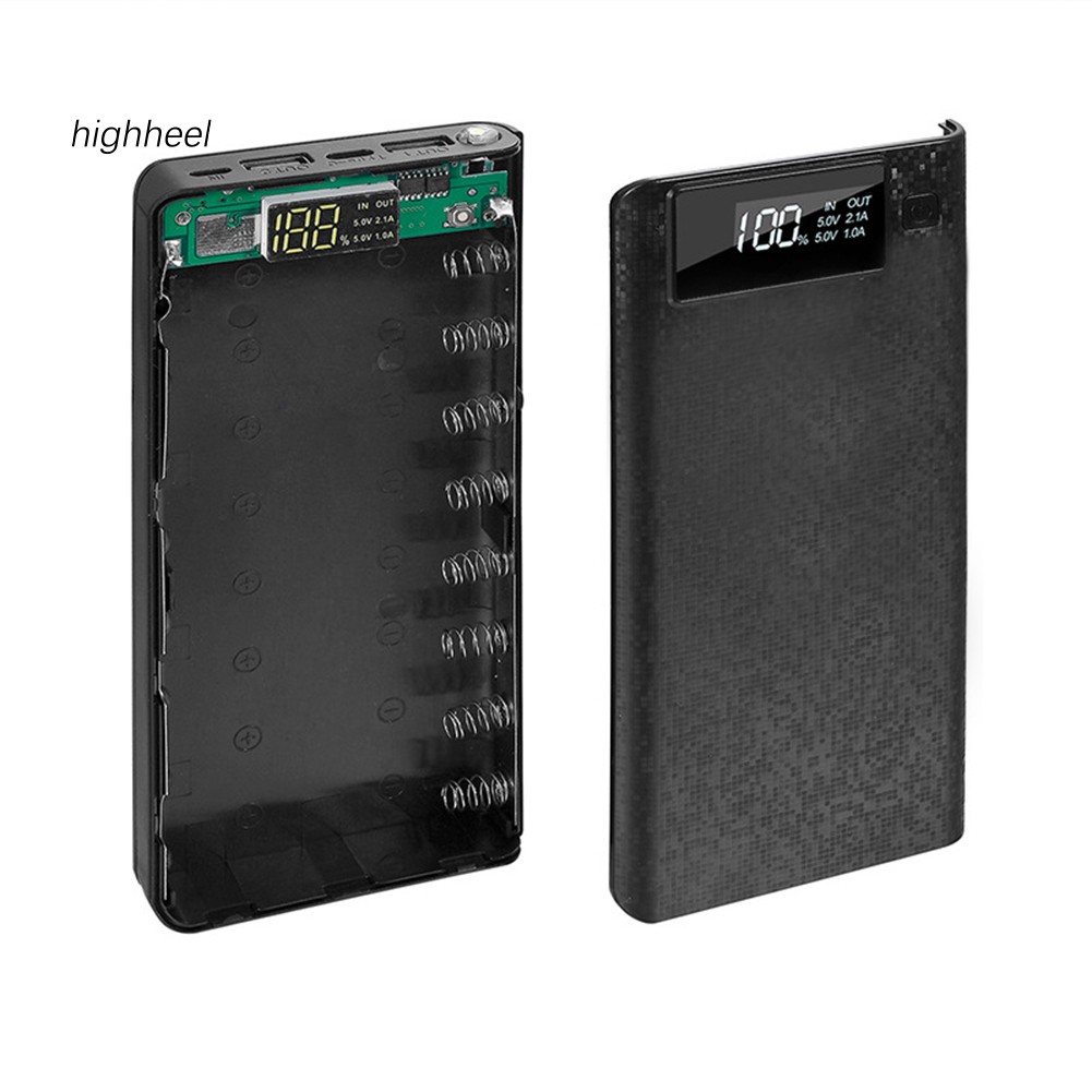 【OPHE】Portable 18650 Battery Charger USB Type-C LCD Display DIY Mobile Power Bank Case