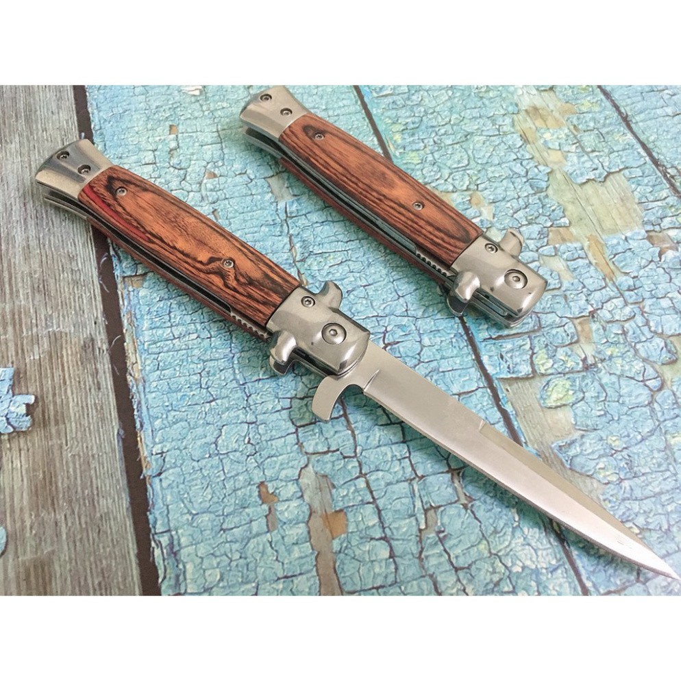 Dao Phượt Cá Kiếm Cán Gỗ Nâu Cao Cấp 23cm