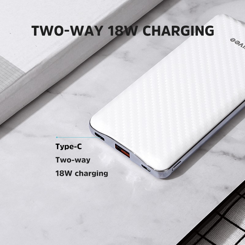 Kivee PT206D Pin dự phòng 10000mAh Sạc nhanh PD 18W sạc dự phòng