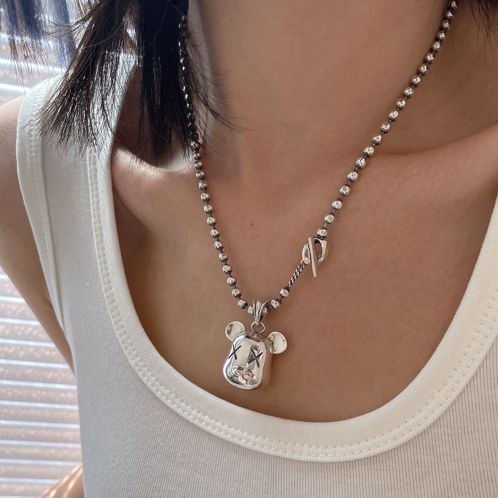 Dây Chuyền Bạc Sterling Hình Gấu Violent Sang Trọng Thời Trang Cao Cấp Cho Nữ