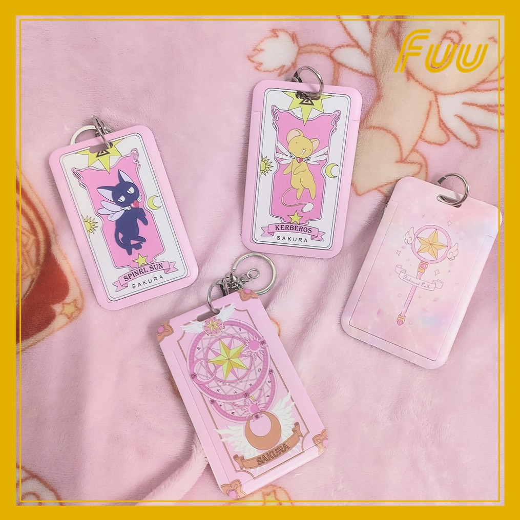 Móc chìa khóa kèm tấm đựng thẻ Sakura Thủ Lĩnh Thẻ Bài  mẫu 4