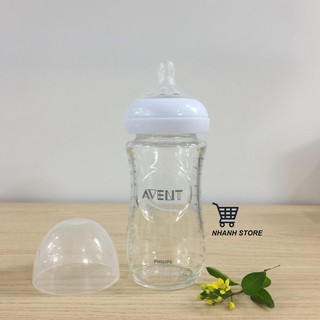 Bình sữa thủy tinh Avent Natural 240ml (Núm số 2, 1 tháng +)