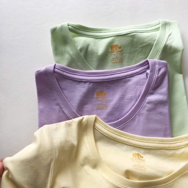 ÁO THUN NỮ 100% COTTON GOLD RHINO MÀU VÀNG NGHỆ