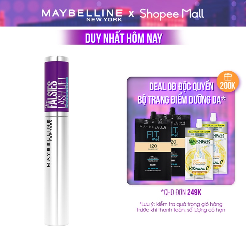 Mascara Uốn Mi, Nâng Mi và Làm Dày Mi Maybelline New York Falsies Lash Lift 8.6ml