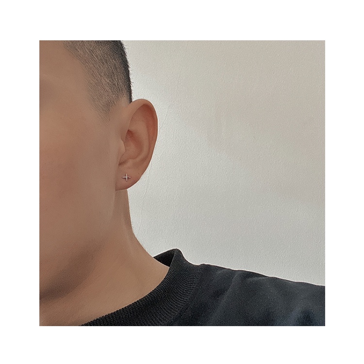 Bông Tai Hình Thánh Giá Ngôi Sao Sáu Cánh Đơn Giản Dễ Phối Đồ Cho Cặp Đôi