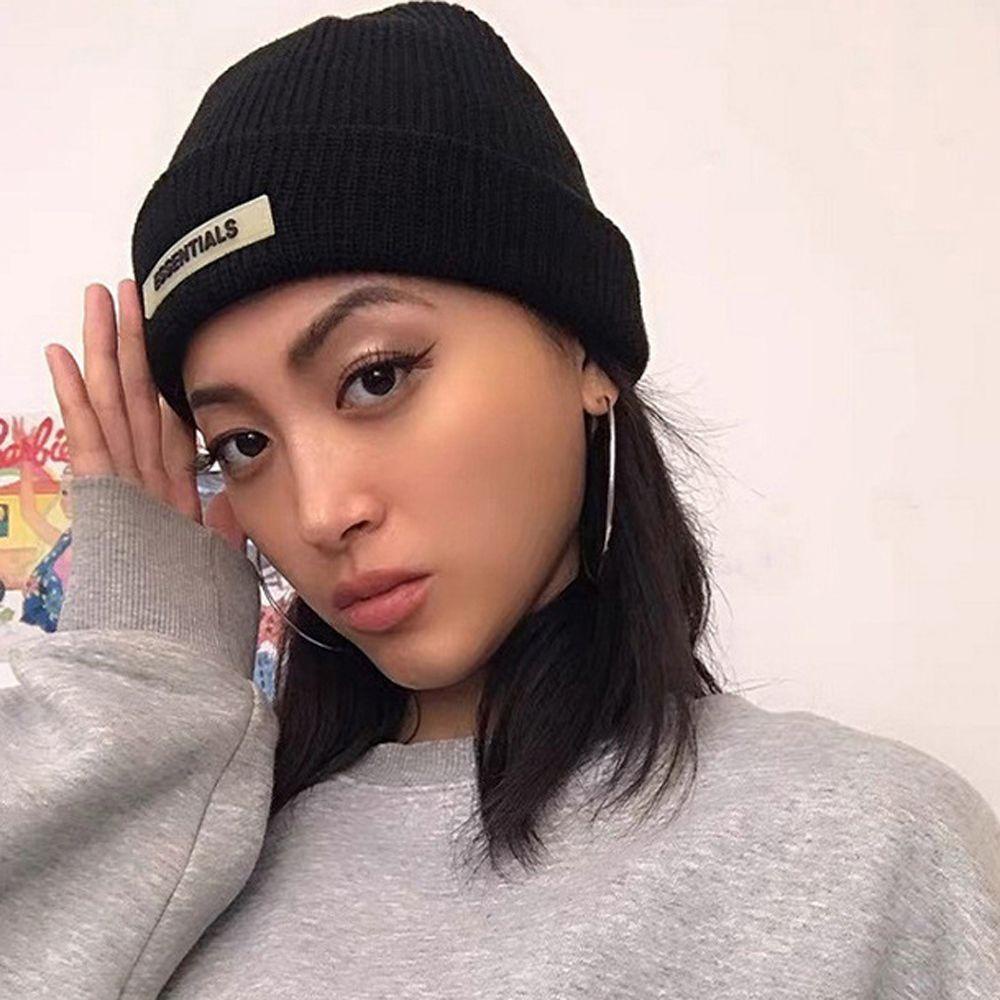 Mũ Len Dệt Kim Màu Trơn Co Giãn Chống Gió Thời Trang Cho Nam Và Nữ