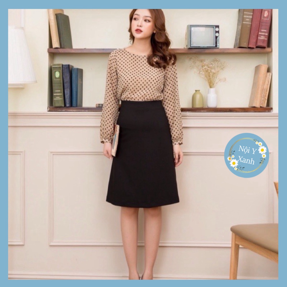 Chân váy chữ a hàng mới_998 chất mát, phom đẹp, nội y xanh