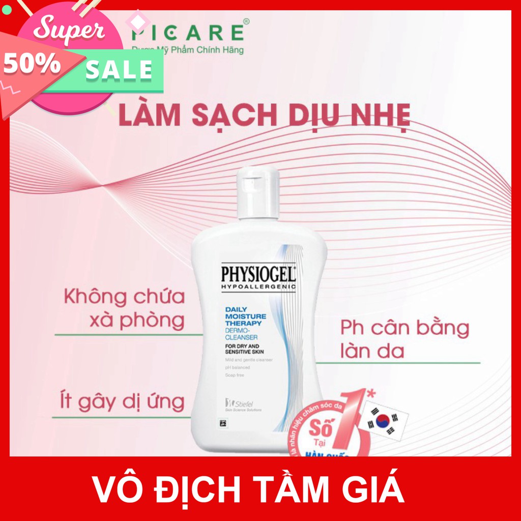 [CHÍNH HÃNG] Physiogel Sữa rửa mặt cho da khô, nhạy cảm Daily Moisture Therapy Dermo Cleanser 150ML