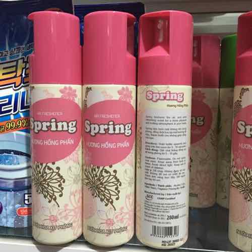 Combo 3 chai Xịt phòng Spring hương hồng phấn 280ml