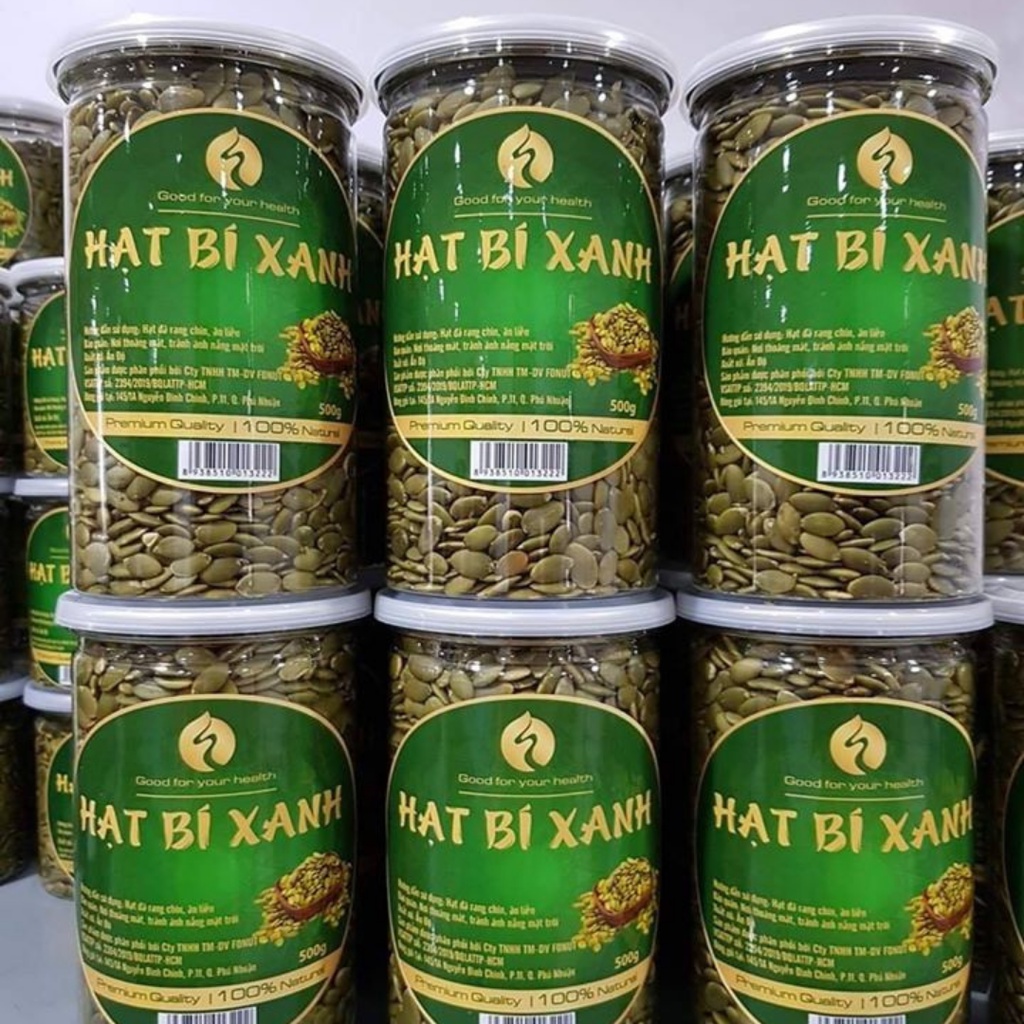 Nhân hạt bí xanh đã tách vỏ Ấn Độ  hộp 500gram dihu food
