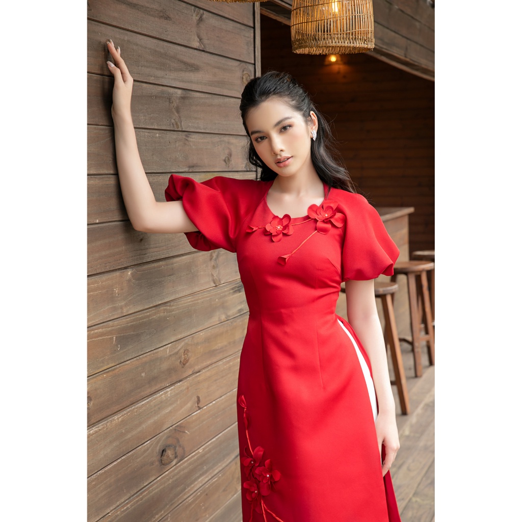 Áo dài hoa sắc