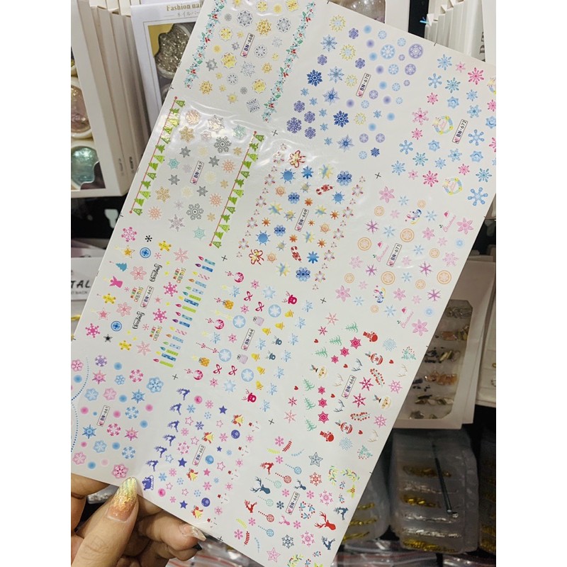 Hình dán sticker Noel lụa 5D