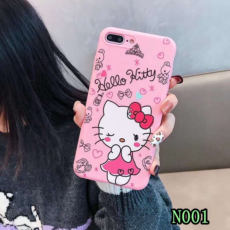 Ốp điện thoại màu hồng in hình Hello Kitty cho iPhone 6 6s 7 8 X XS Max XR