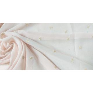 Vải von khúc  màu da thêu ngôi sao , khổ 1m1.