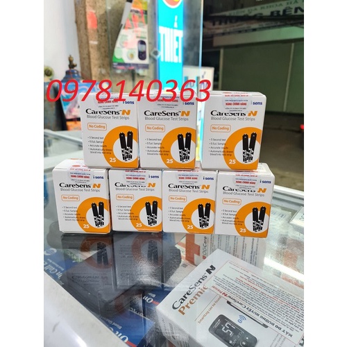 Hộp 25 Que Thử Đường Huyết CareSens N dạng lọ