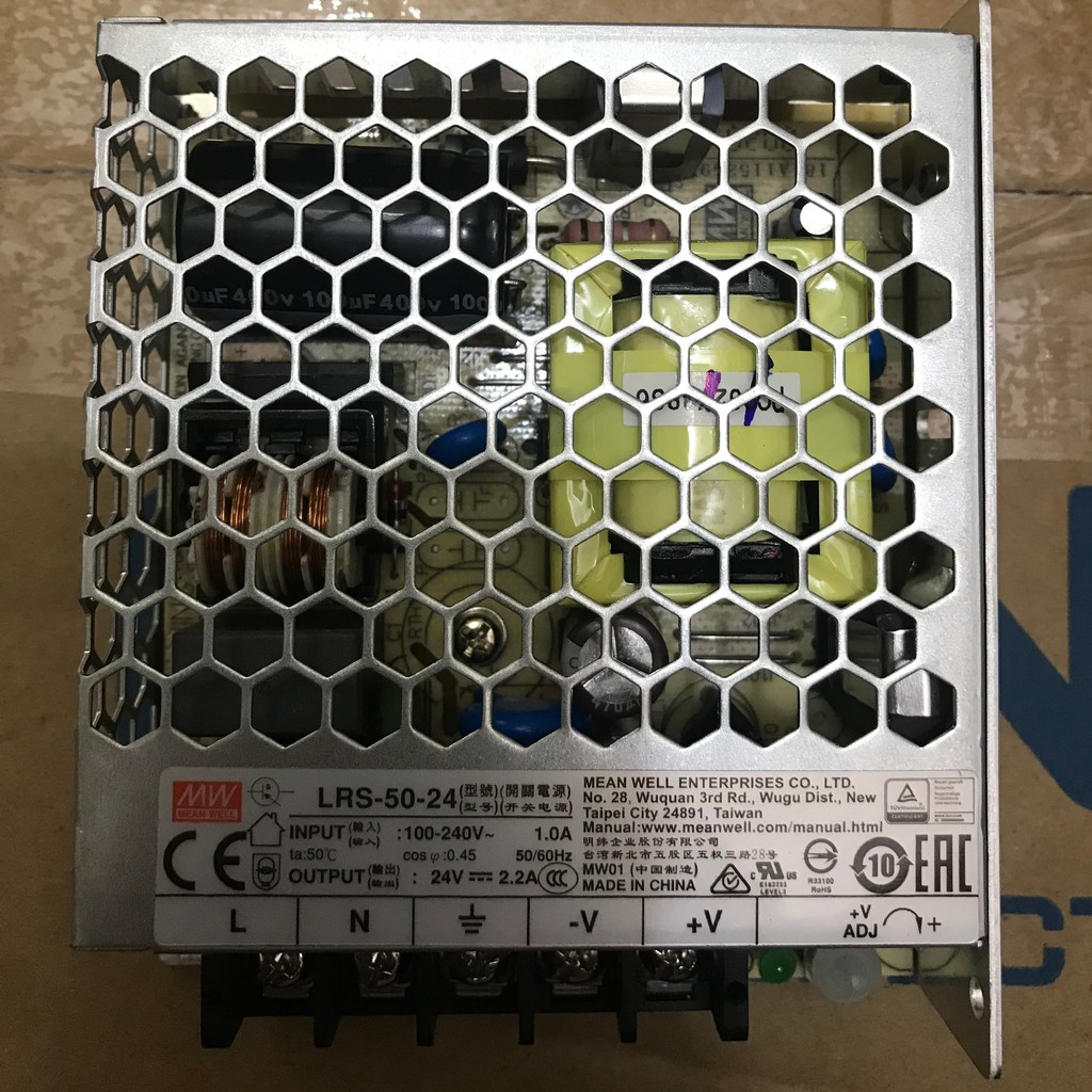 [MeanWell] Nguồn chất lượng cao 50W-24VDC LRS-50-24V 1A