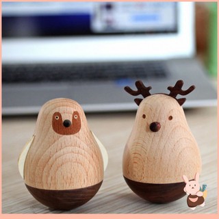 Wholesale custom creative wooden crafts wooden toys decoration tumbler Nordic elk ornaments paperweight ornaments