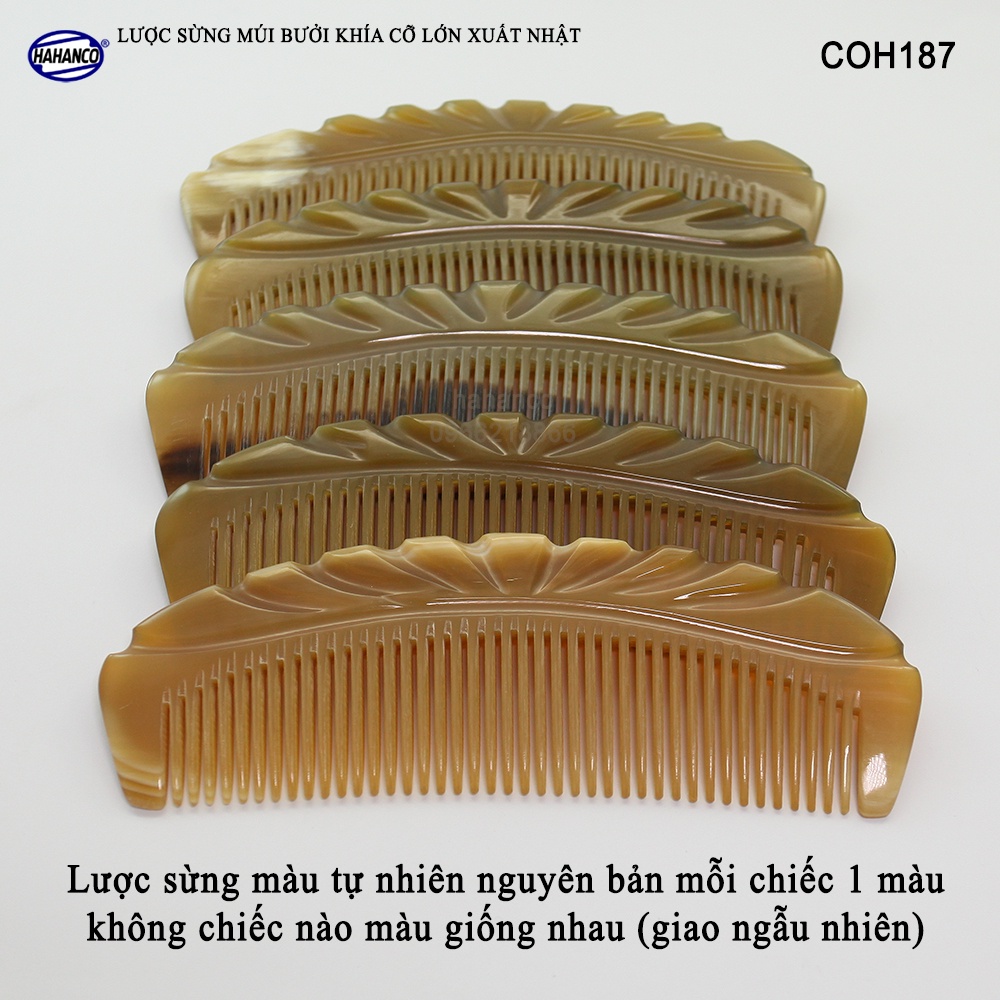 Lược Sừng Múi Bưởi Khía Cỡ Lớn Xuất Nhật HAHANCO (Size: XL-17cm) Chăm Sóc Tóc- COH187